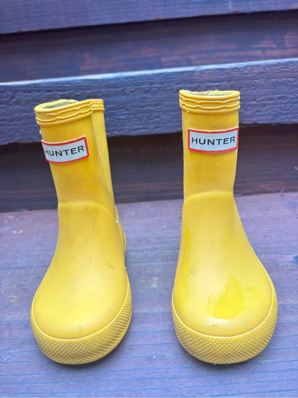 Hunter Kids Bright Yellow Waterproof Rain Boots